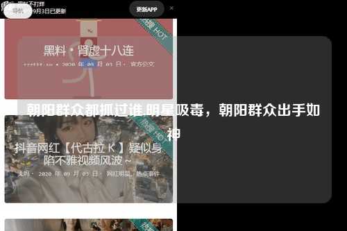 朝阳群众都抓过谁,明星吸毒，朝阳群众出手如神